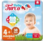 Baby Turco 4+ Numara Maxi Plus 38'li Jumbo Paket Bebek Bezi