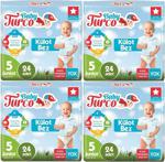 Baby Turco 5 Numara Junior 24'lü 4 Paket Külot Bez