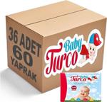 Baby Turco 60 Yaprak 3'lü Paket 12 Adet Islak Mendil