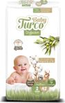 Baby Turco Bebek Bezi Doğadan Beden:2 (3-6Kg) Mini (Göbek Bağı Oyuntulu) 42 Adet Jumbo Paket