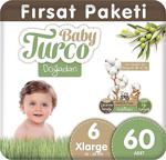 Baby Turco Doğadan 6 Numara X Large 60'Lı Bebek Bezi - Hediyeli