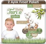 Baby Turco Doğadan Bebek Bezi 7 Numara Xxlarge 2 Aylık Fırsat Paketi 160 Adet