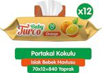 Baby Turco Portakal Kokulu 70 Yaprak 12'Li Paket Islak Bebek Havlusu