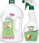 Baby'S Green 2'Li Set Organik Bebek Çamaşır Temizleyici 2 Lt Kokusuz Leke Çıkarıcı Sprey 750 Ml