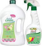 Baby\'s Green 2\'li Set Organik Bebek Çamaşır Temizleyici 2 Lt Kokusuz Leke Çıkarıcı Sprey 750 Ml