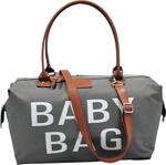 Babysi Baby Bag Tasarım Gri Anne Bebek Bakım Ve Kadın Çantası