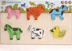 Baby&Toys Ahşap Hayvanlar Bebek Puzzle /