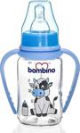 Bambino Yavaş Akışlı Kulplu Cam Biberon 125 Ml - Mavi