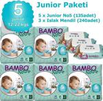 Bambo Nature 5 Beden Junior 27 Adet 5 Paket Bebek Bezi