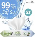 Bambu Baby Aqua Pure Yenidoğan Islak Havlu Kapaklı 40 Yaprak 3'Lü Paket