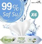 Bambu Baby Aqua Pure Yenidoğan Islak Havlu Kapaklı 40 Yaprak 6'Lı Paket