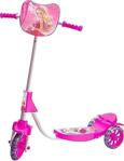 Barbie 3 Tekerlekli Scooter Şeffaf Silikon Tekerlekli Frenli Barbie Figürlü Kız Çocuk Scooter