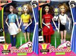 Barbie Futbolcu Kızlar - Sonsuz Hareketli Futbolcu Kız İkili Oyuncak Bebek