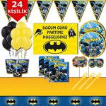 Batman Sarı Afişli 24 Kişilik Doğum Günü Parti Malzemeleri Seti