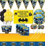 Batman Sarı Afişli 8 Kişilik Doğum Günü Parti Malzemeleri Seti