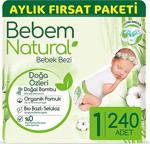 Bebem Natural 1 Numara Yenidoğan 40'Lı 6 Paket Bebek Bezi