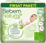 Bebem Natural 1 Numara Yenidoğan 80'Li Jumbo Avantaj Paketi Bebek Bezi