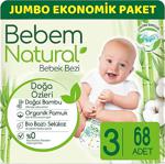 Bebem Natural Bebek Bezi 3 Beden Midi 68 Adet