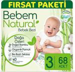 Bebem Natural Bebek Bezi Midi 3 Beden Fırsat Paketi 68 (4-9 Kg) - 3 Beden (4 - 9 Kg)