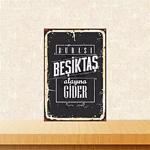 Beşiktaş Alayına Gider 20-30 Cm Retro Ahşap Poster