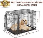 Best Cage 76X48X57 Cm İki Kapılı Katlanabilir Metal Köpek Kafesi