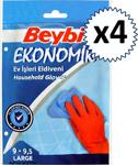 Beybi Bulaşık Temizlik Eldiveni Large 9-9.5 (4 Paket)