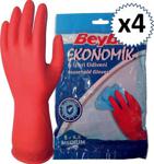 Beybi Ekonomik Medium 8 - 8.5 Beden 4'lü Paket Bulaşık Eldiveni