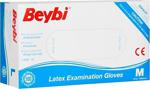 Beybi Medium ( Orta Boy ) Latex Pudralı Muayne Eldiveni 100'Lü Paket