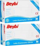 Beybi Pudralı Lateks Muayene Eldiveni M Beden 2Li ( 2 Paket) Tyc00204667138