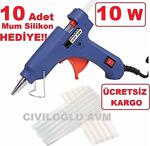 Bhd 20 Watt Sicak Mum Si̇li̇kon Tabancasi Anahtarli +10 Adet Mum Si̇li̇kon