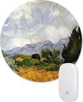 Bi Tıkla Gelsin Van Gogh Wheat Field With Cypresses Baskılı Yuvarlak Mouse Pad - Unl041Y