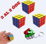 Bibizde 3 Adet Mini Rubik Zeka Küpü (Sabır Küpü) 3X3 Anahtarlık