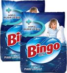 Bingo Matik Parfümsüz 4 kg 2'li Paket Beyazlar ve Renkliler için Toz Çamaşır Deterjanı