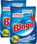 Bingo Matik Sık Yıkanan 9 kg 2'li Paket Beyazlar ve Renkliler Toz Çamaşır Deterjanı