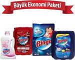 Bingo Toz Çamaşır Deterjan 6 Kg+Yumuşatıcı 5 Lt Lovely+Bulaşık Sıvısı 4 Kg+Yüzeytemizleyicisi 2,5 Lt