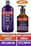 Biocure Boyalı Saçlara Özel/ Turunculaşma Karşıtı Mor Şampuan+Tuzsuz Şampuan