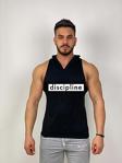 Black İstanbul Black - Dicipline - Tank Top Gym Kapşonlu Hoodie Sporcu Atleti