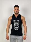 Black İstanbul Black - Gorilla - Tank Top Gym Kapşonlu Hoodie Sporcu Atleti