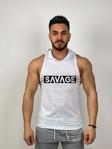 Black İstanbul Black - Savage - Tank Top Gym Kapşonlu Hoodie Sporcu Atleti