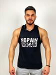 Black - Nopain Nogain Kapşonlu Fitness Atleti