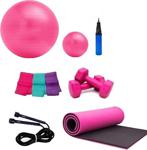 Blackfit Pilates Seti Pembe Minderi,(Matı),Topu,Dambılı(Dumbell),Lastiği,Ipi Ve Pompası 7'Li