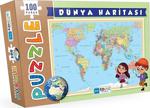 Blue Focus Dünya Haritası - Puzzle 100 Parça