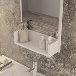Bluecape Inci Beyaz 75Cm Raflı Antre Hol Koridor Duvar Salon Mutfak Banyo Wc Ofis Çocuk Yatak Odası Aynası