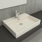 Bocchi Milano Lavabo 60 Cm Parlak Beyaz, Tezgahüstü, Çanak