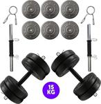 Body-Gym 15 Kg Yaylı Dambıl Halter Set Fitness Dumbell Ağırlık Seti Vücut Geliştirme Aleti