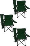 Bofigo 3'Lü Kamp Sandalyesi Piknik Sandalyesi Katlanır Sandalye Taşıma Çantalı Kamp Sandalyesi Yeşil