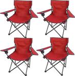 Bofigo 4 Adet Bahçe - Kamp Sandalyesi Katlanır Sandalye Bahçe Koltuğu Piknik Plaj Balkon Sandalyesi Kırmızı