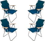 Bofigo 4 Adet Katlanır Sandalye Kamp Sandalyesi Balkon Sandalyesi Katlanabilir Piknik Ve Bahçe Sandalyesi Mavi