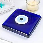 Bohemstore Dekoratif Nazar Boncuklu Cam Kapak Banyo Gider Süsü 10 X 10 Cm