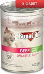 Bonacibo Jöleli Dana Etli Yaş Kedi Maması 400 Gr (3 Tane)